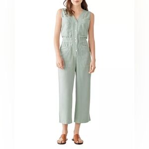 DL1961 Debbie Cropped Wide-Leg Jumpsuit In Silt Green